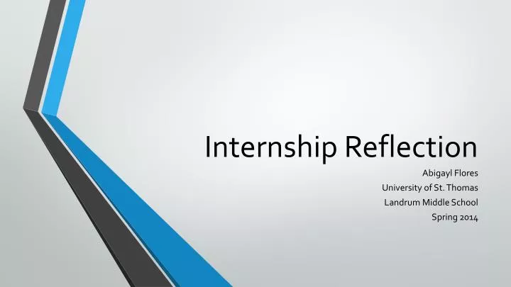 internship reflection