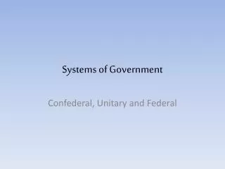 Systems of Government