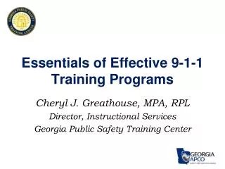 Essentials of Effective 9-1-1 Training Programs