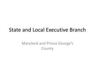 State and Local Executive Branch