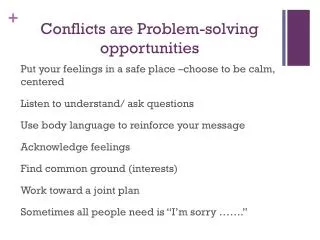 Conflicts are Problem-solving opportunities