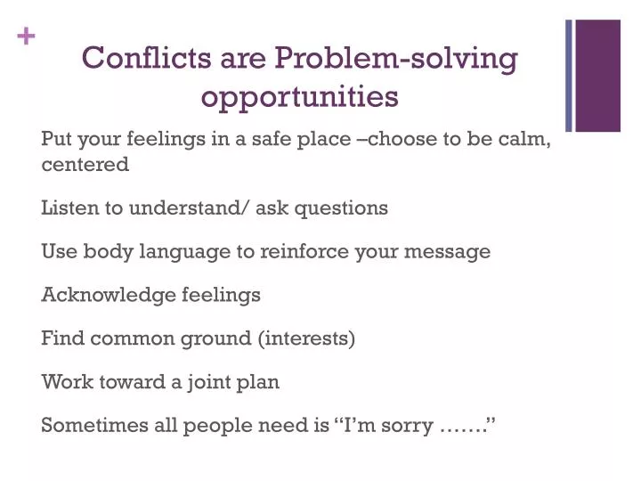 conflicts are problem solving opportunities