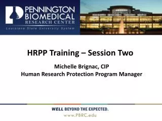 HRPP Training – Session Two