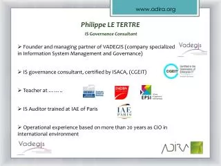 Philippe LE TERTRE IS Governance Consultant