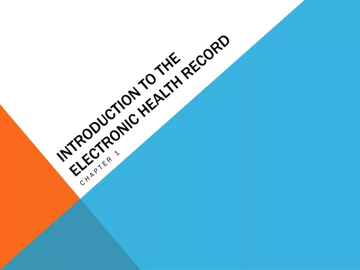 introduction to the electronic health record
