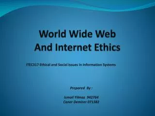 World Wide Web And Internet Ethics