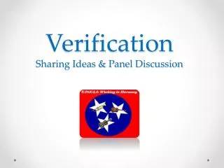 Verification Sharing Ideas &amp; Panel Discussion