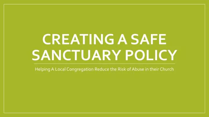 creating a safe sanctuary policy