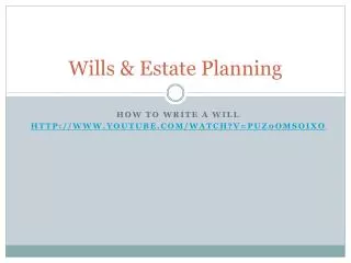 Wills &amp; Estate Planning