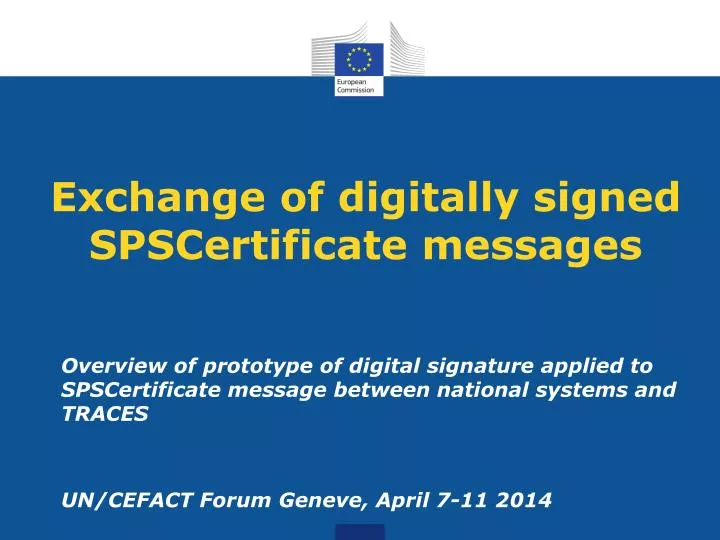 exchange of digitally s igned spscertificate messages