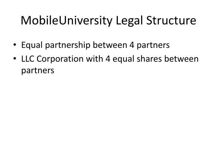 mobileuniversity legal structure
