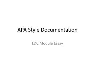 APA Style Documentation