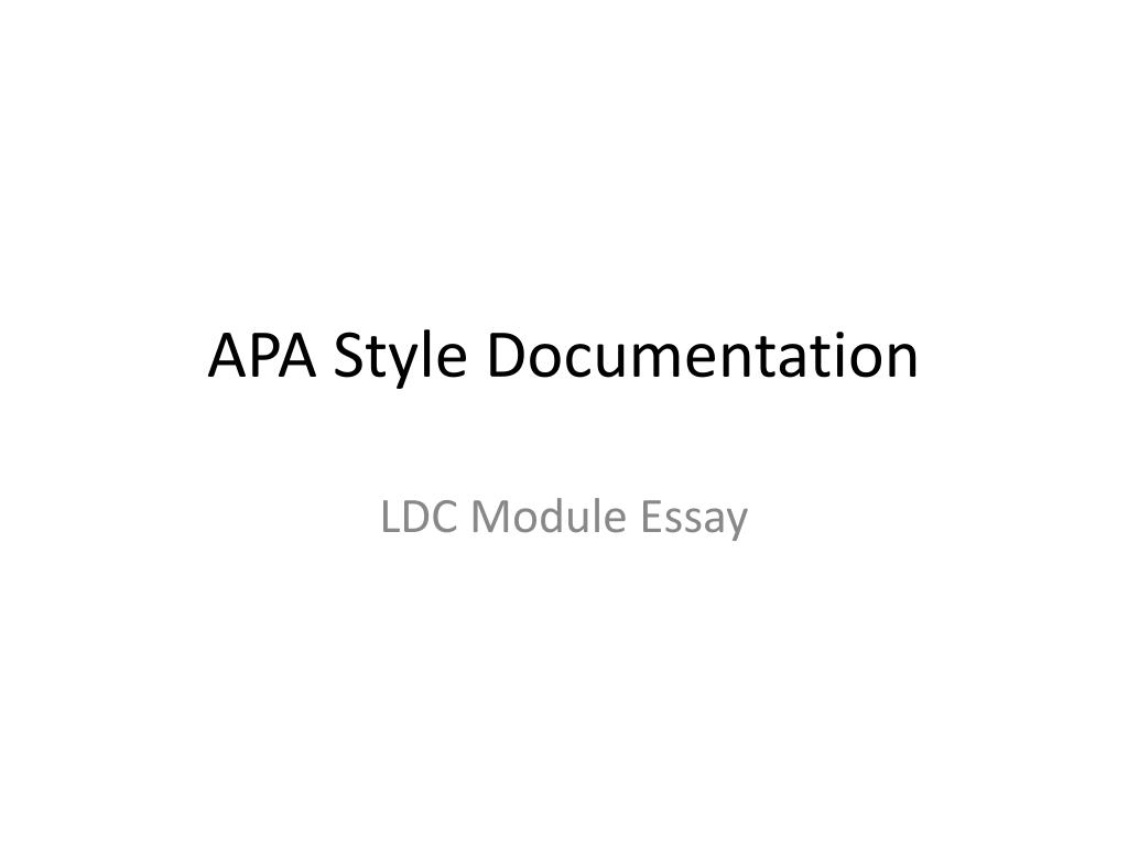 PPT - APA Style Documentation PowerPoint Presentation, free download ...