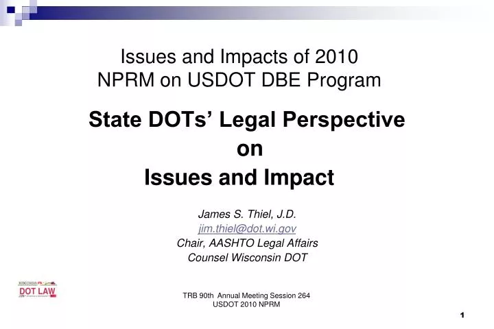 issues and impacts of 2010 nprm on usdot dbe program