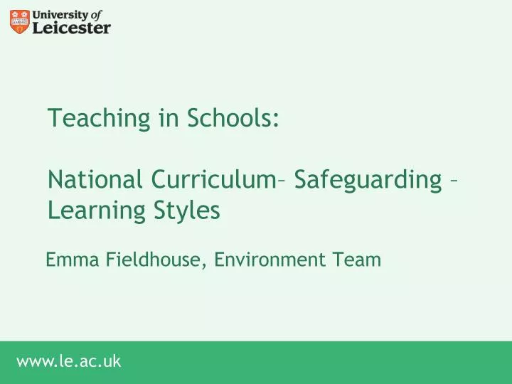 teaching in schools national curriculum safeguarding learning styles