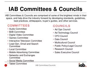 IAB Committees &amp; Councils