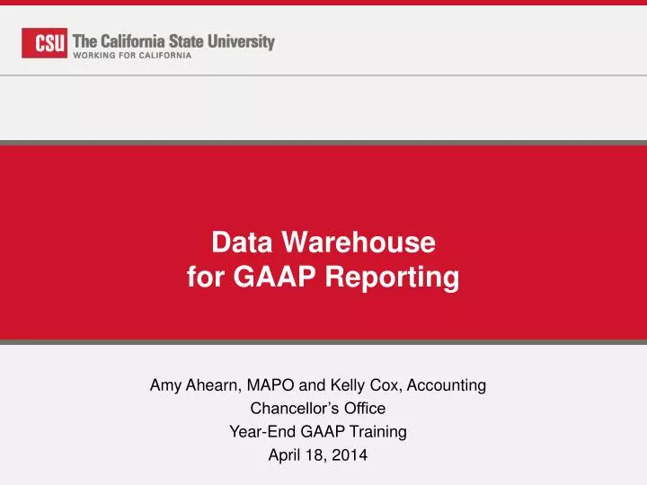 data warehouse for gaap reporting
