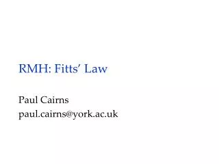 RMH: Fitts’ Law