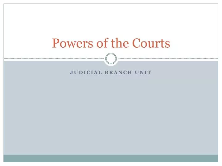 powers of the courts