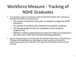 Workforce Measure - Tracking of NSHE Graduates