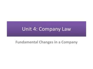 Unit 4: Company Law