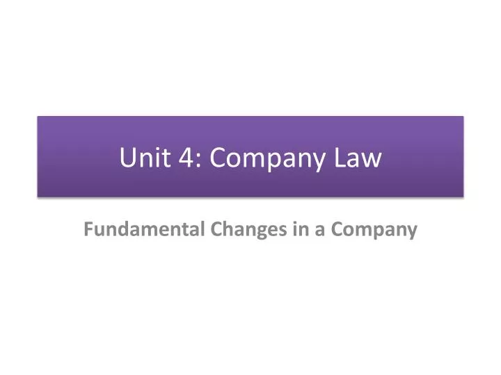 unit 4 company law