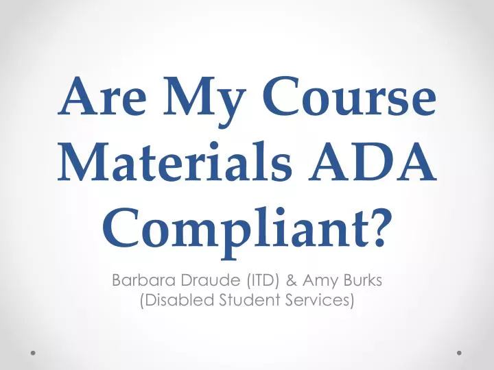 are my course materials ada compliant