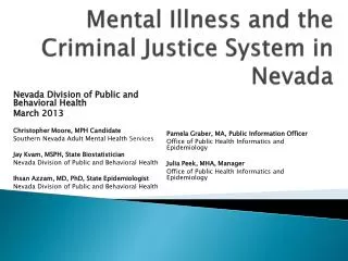 Mental Illness and the Criminal Justice System in Nevada