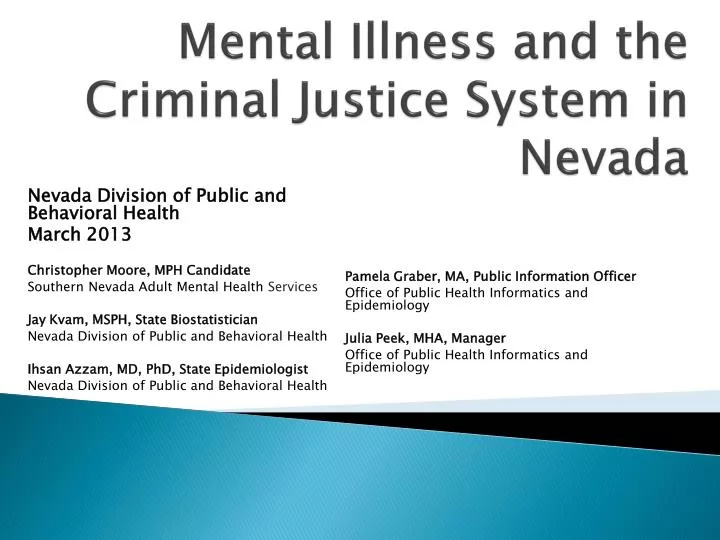 mental illness and the criminal justice system in nevada