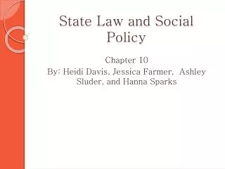 State Law and Social Policy
