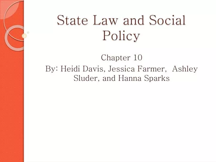 state law and social policy