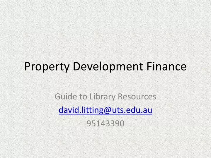 property development finance