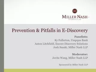 Prevention &amp; Pitfalls in E-Discovery