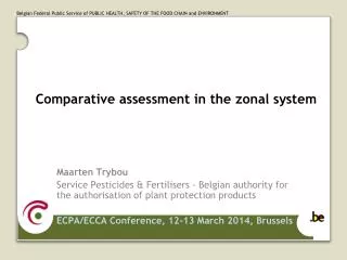 Comparative assessment in the zonal system
