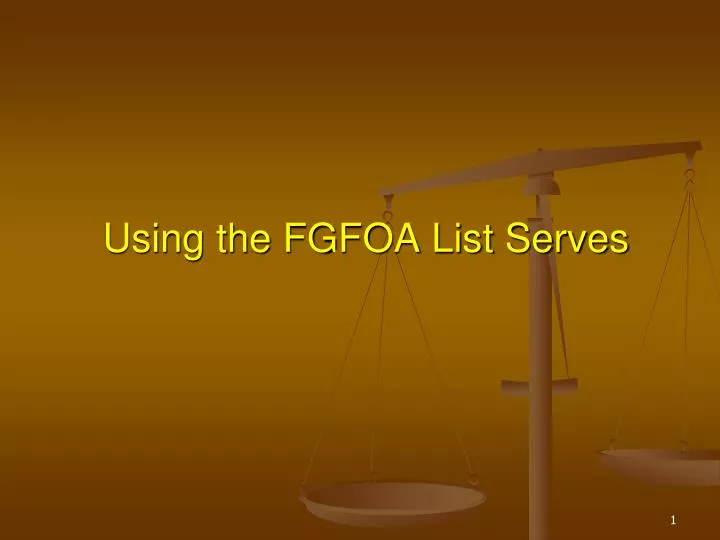 using the fgfoa list serves