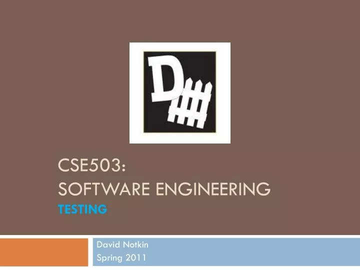 cse503 software engineering testing