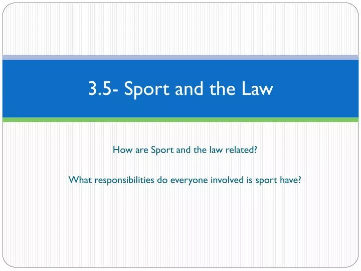 3 5 sport and the law