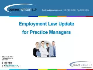 Employment Law Update for Practice Managers