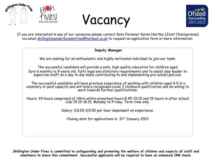 vacancy