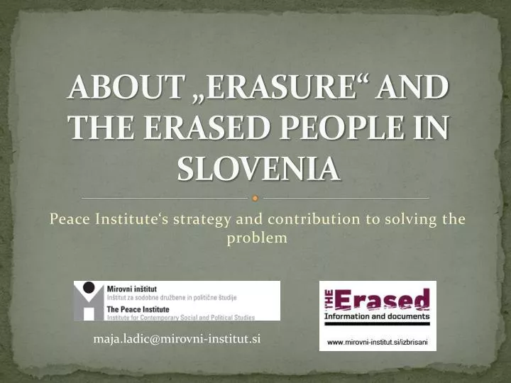 about erasure and the erased people in slovenia