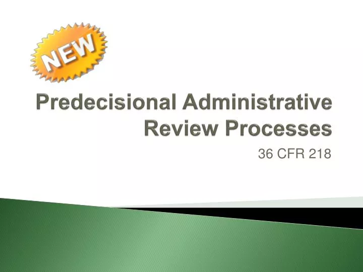 predecisional administrative review processes