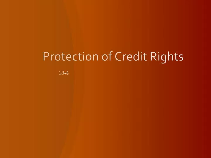 protection of credit rights