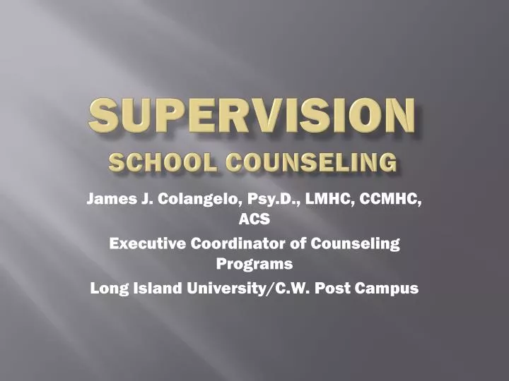 supervision school counseling