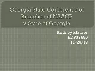Georgia State Conference of Branches of NAACP v. State of Georgia