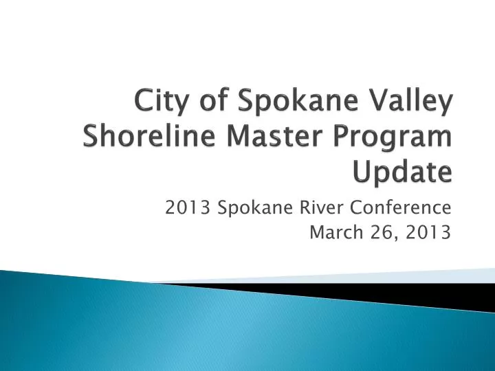 city of spokane valley shoreline master program update