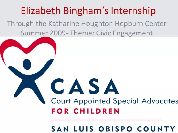 elizabeth bingham s internship