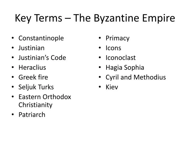 key terms the byzantine empire