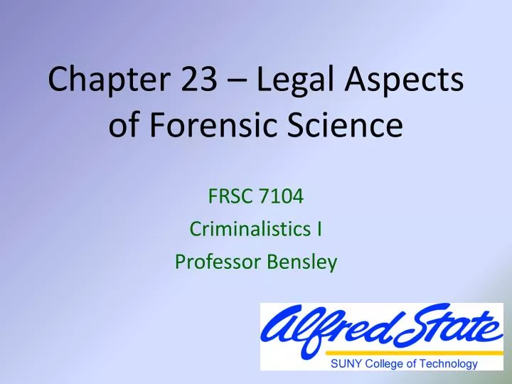 chapter 23 legal aspects of forensic science