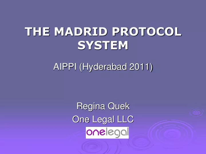 the madrid protocol system