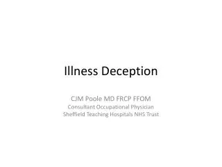 Illness Deception